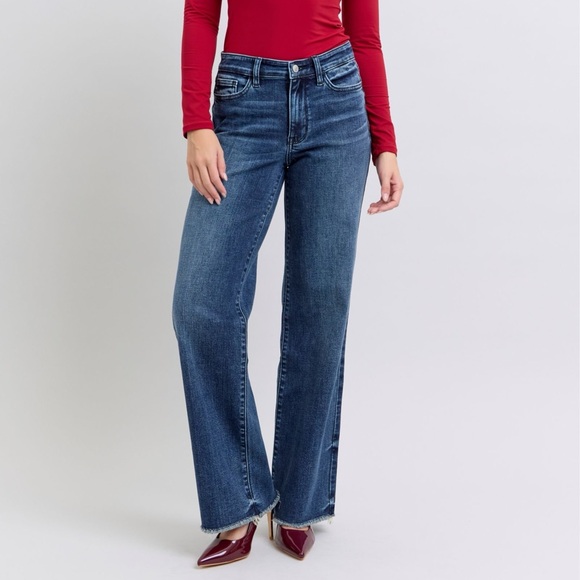 Judy Blue Denim - NEW 🎉 Judy Blue Full Size Raw Hem Mid Rise Jeans